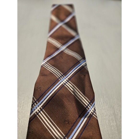 Burberry London 100% Italian Silk Textured Stripe Men's Necktie Italy - Picture 3 of 11
